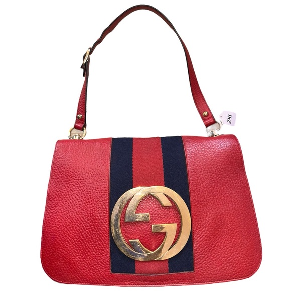 241 For nmgraw15 Gucci GG Blondie Web Flap Bag - Picture 1 of 11